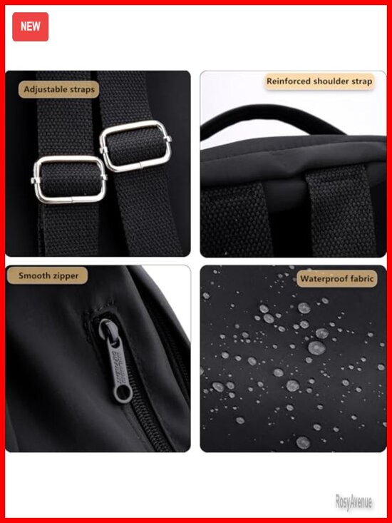 Water Resistant Nylon Women Backpack Small Lightweight Travel Daypack with USB main image 6